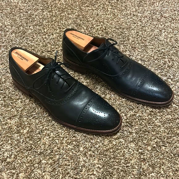 ‼️SOLD‼️Johnston & Murphy Black Mens Dress Shoes 12 - Picture 3 of 4